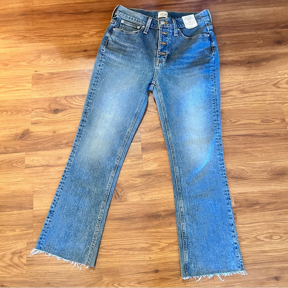 J. Crew Light Blue 9” Billie Demi Boot Crop Flare Jeans NWT 26